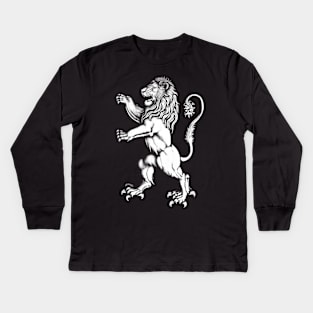 Heraldic Lion Rampant White Kids Long Sleeve T-Shirt